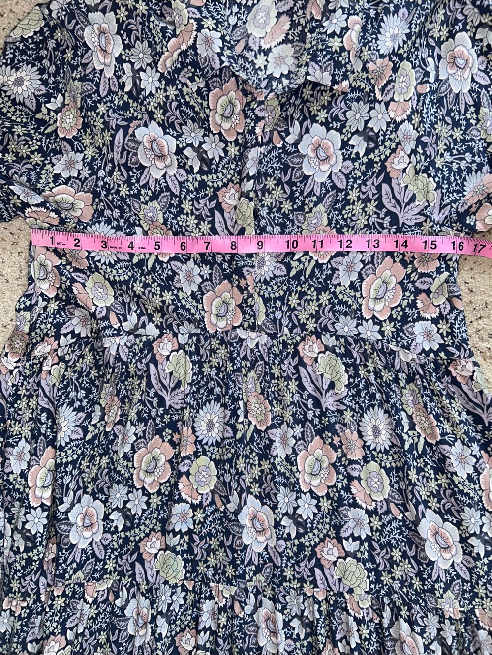 NATURAL LIFE Rebecca Midi Dress. Cottagecore, blue floral. Pockets! Medium. VGUC - Picture 5 of 11